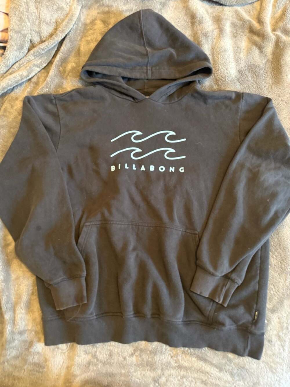 Billabong Black Wave Logo Pullover Hoodie Sweatshirt XXL